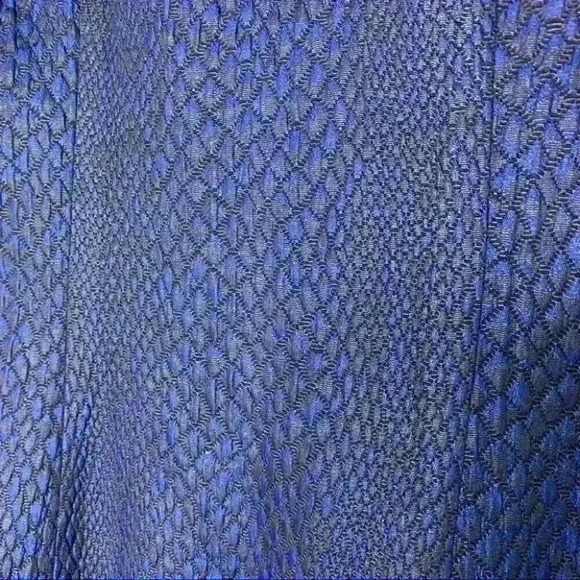 T Tahari blue snakeskin and black  print front zipper a-line dress  6 - Picture 8 of 8